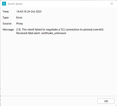 Burp Suite Proxy Error