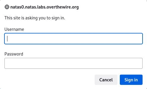 Natas0 Login